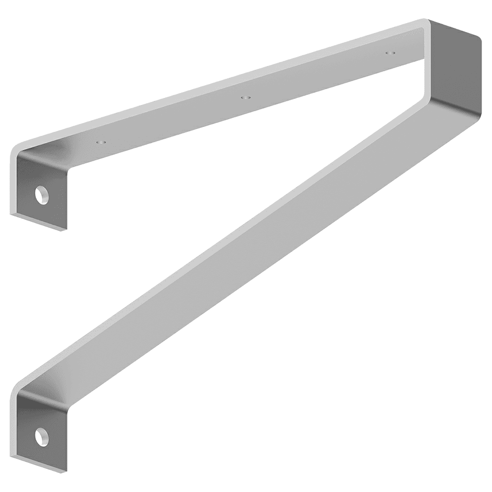 2" x 16" Savona Commercial Bench Bracket, Faux Stainless Powder Coat Finish Main - Image