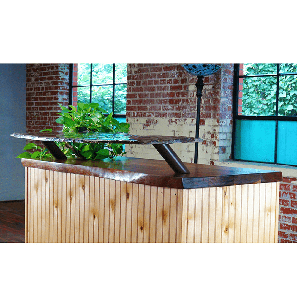 2" x 4" Blakeney Countertop Post Support, Steel Mist Finish Alt 1 - Image
