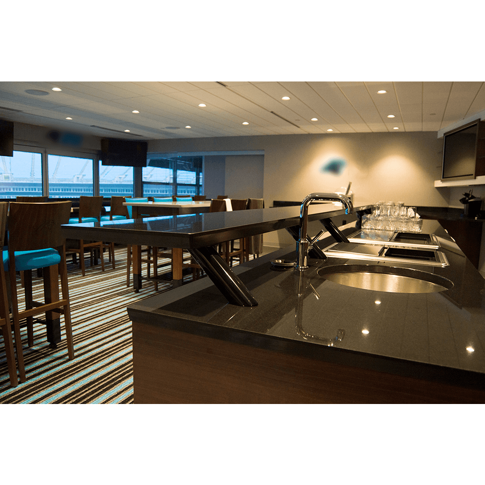 2" x 4" Blakeney Countertop Post Support, Black Finish Alt 1 - Image