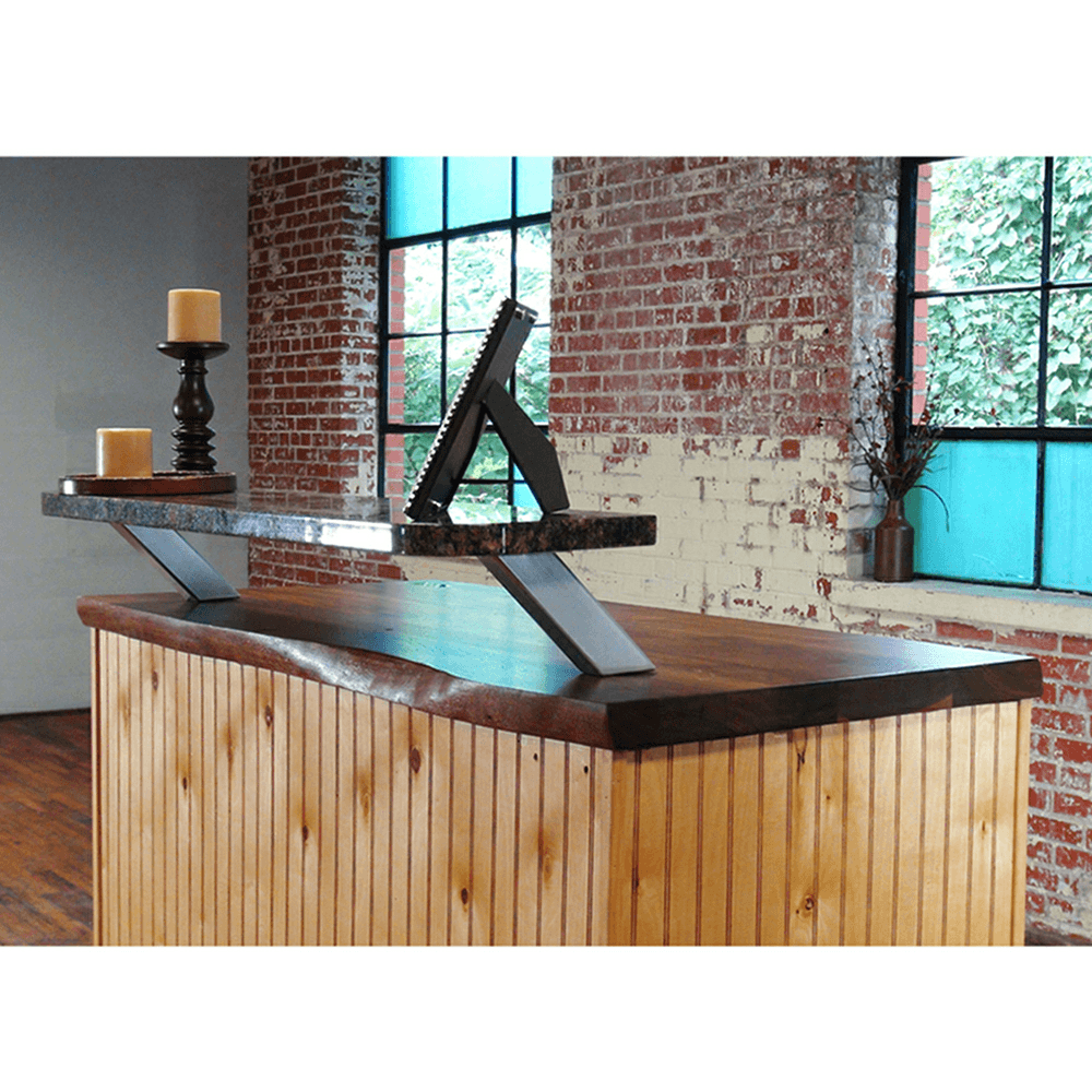 2" x 4" Noda Countertop Post Support, Steel Mist Finish Alt 1 - Image