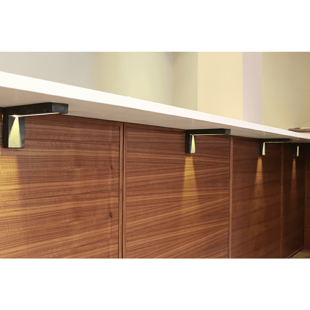 8" x 4" Lumiere Lighted Countertop Support, Stainless Steel Finish Alt 2 - Image