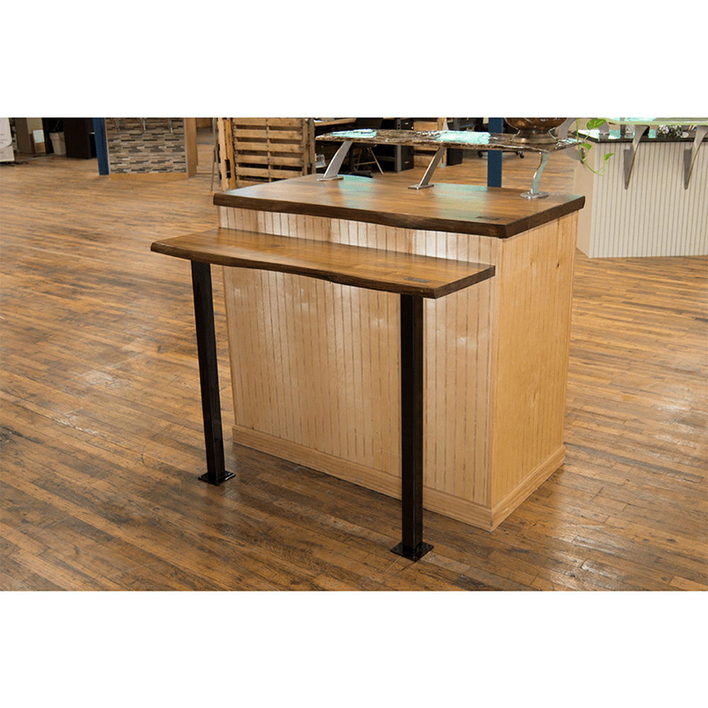4" x 34-1/2" Trajan Countertop Leg Support, Black Finish Alt 2 - Image