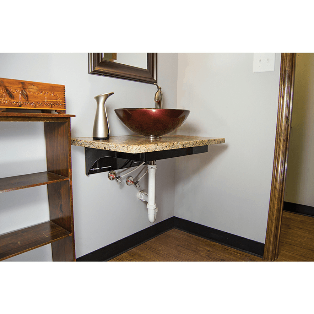 18" x 7" Maidan Vanity Support Bracket, Black Finish Alt 1 - Image