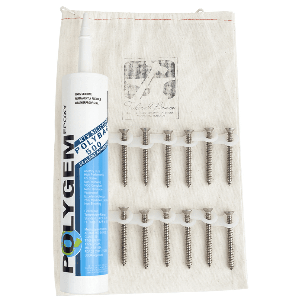 Countersunk Brace Fastener Kit, Stainless Steel Finish Main - Image