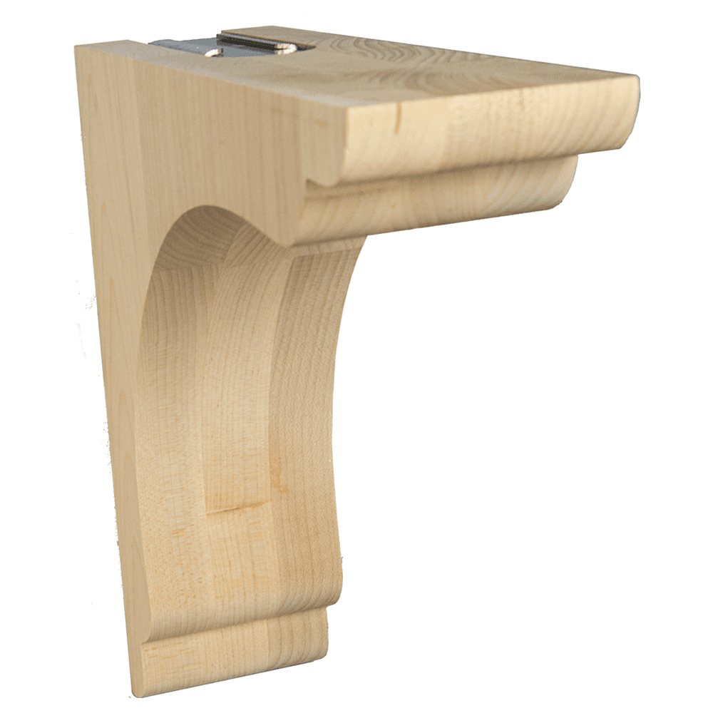 3" x 10" Scalloped Overhang Bar Bracket Corbel, Maple Alt 2 - Image