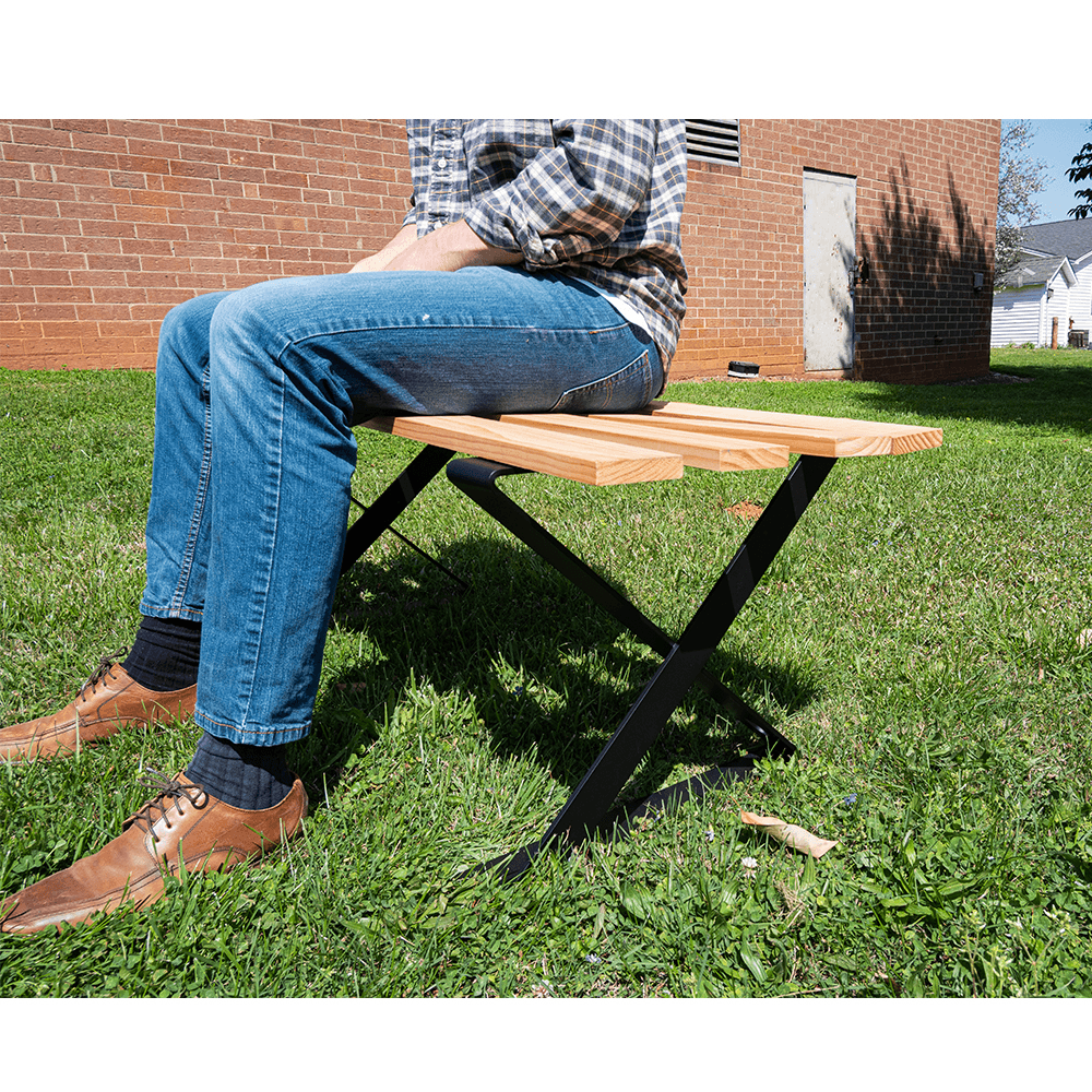 3" x 20-1/2" Indera Bench Support Leg, Black Finish Alt 1 - Image