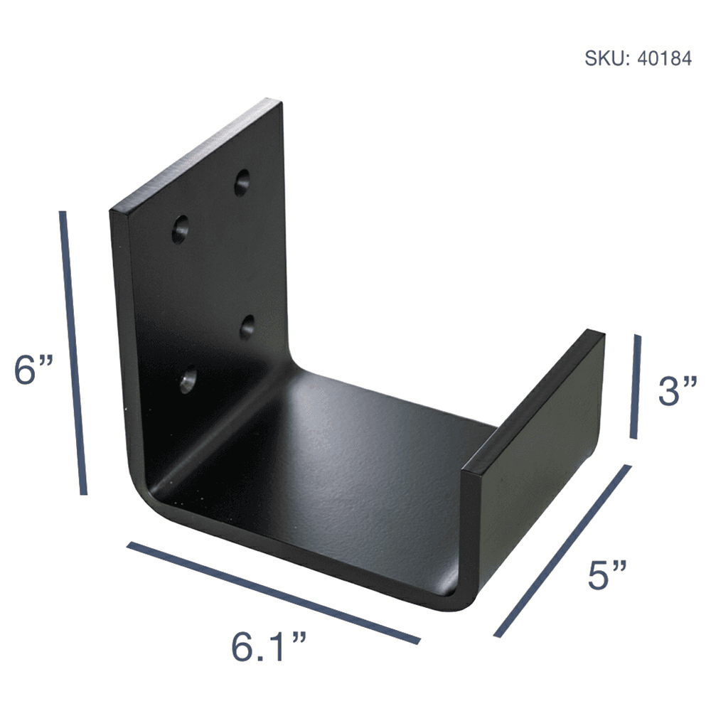 5" x 6" Appalachian Mantel Bracket, Black Finish Alt 2 - Image