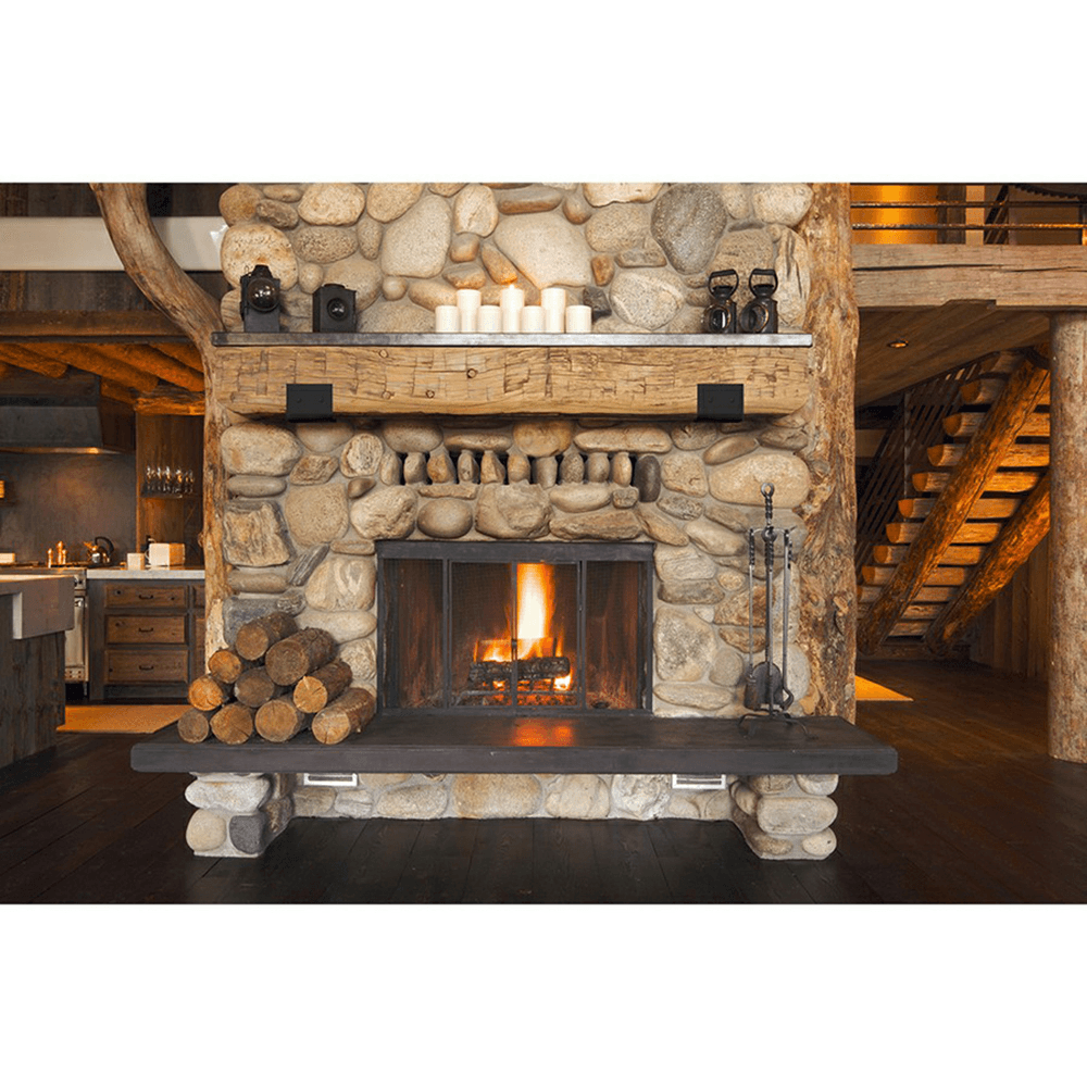 6" x 6" Nevada Mantel Bracket, Black Finish Alt 2 - Image
