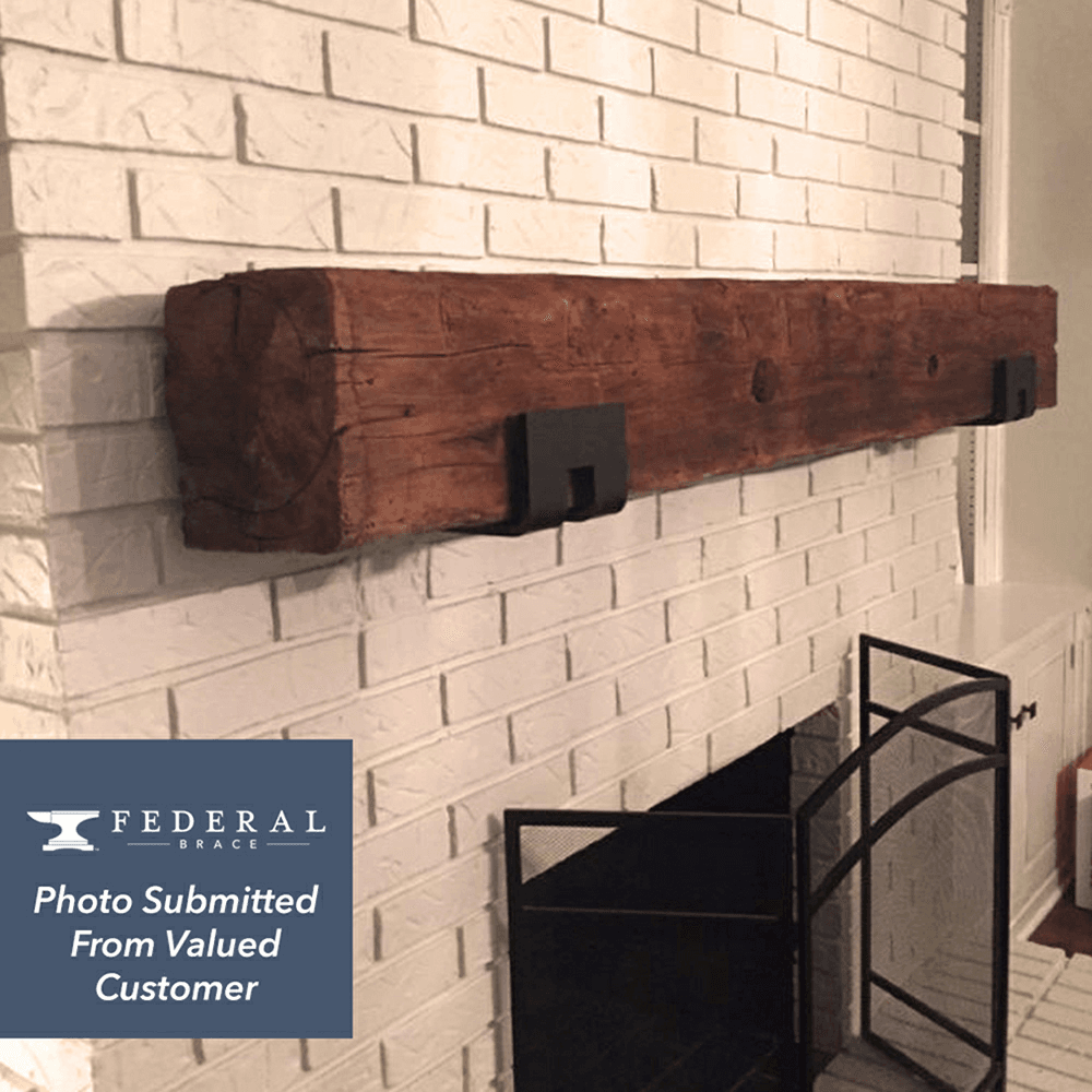 5" x 6" Breckenridge Mantel Bracket, Black Finish Alt 1 - Image