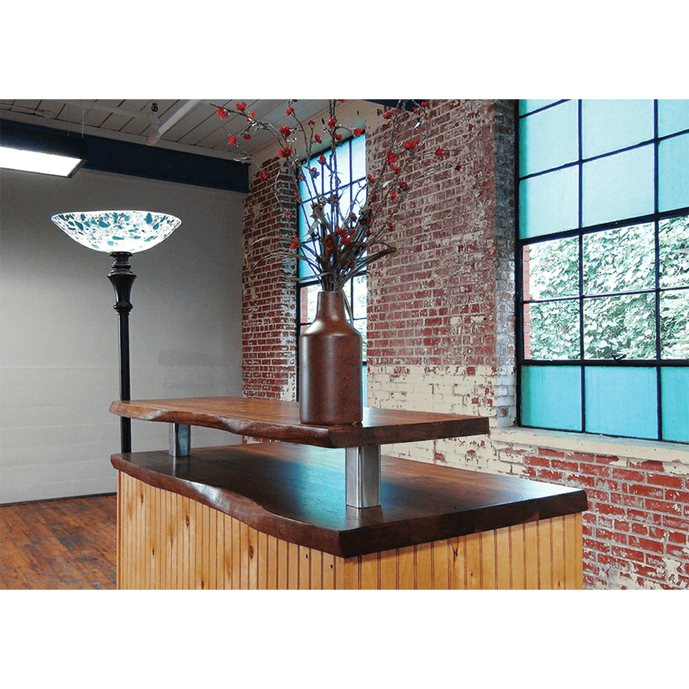 2-1/2" x 7" Stonehaven Countertop Post Support, Brushed Stainless Finish Alt 1 - Image