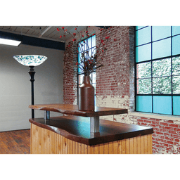 2-1/2" x 7" Stonehaven Countertop Post Support, Brushed Stainless Finish Alt 1 - Image