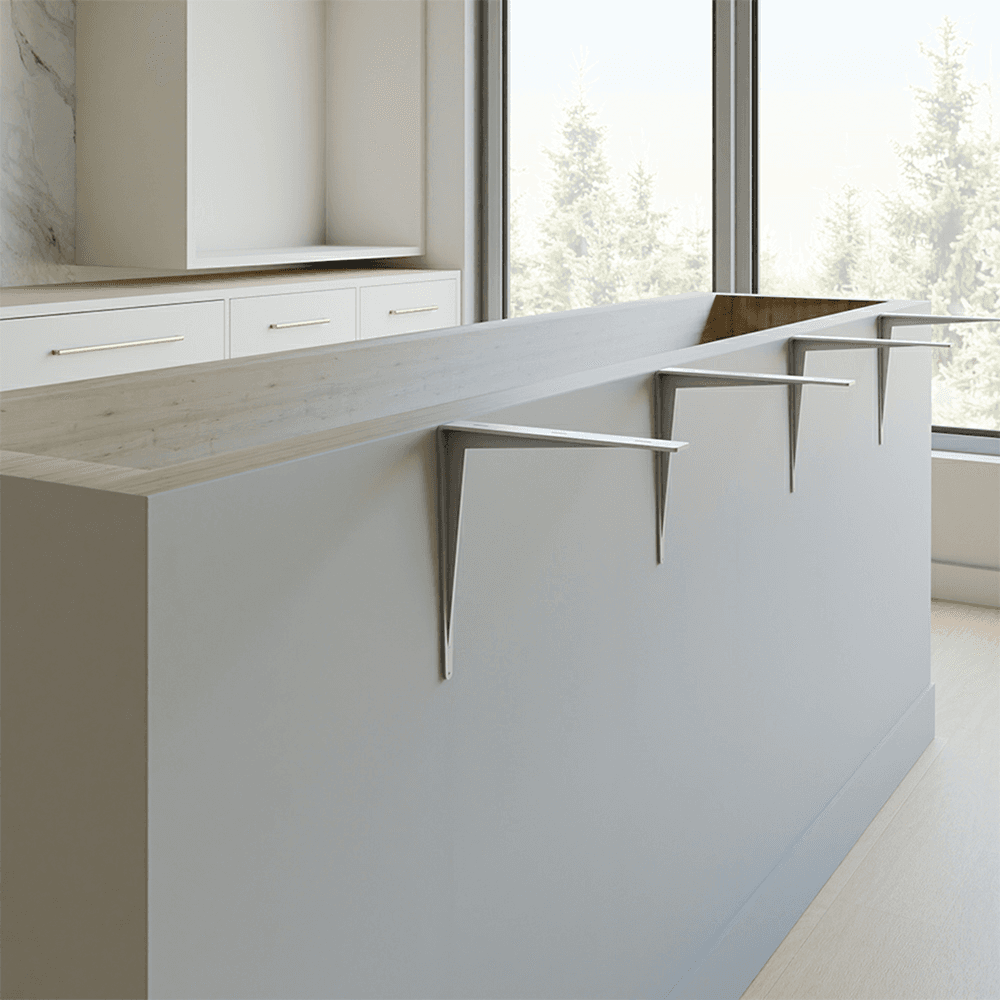 18" x 18" Chevron Countertop Support Bracket, Stainless Steel Finish Alt 1 - Image