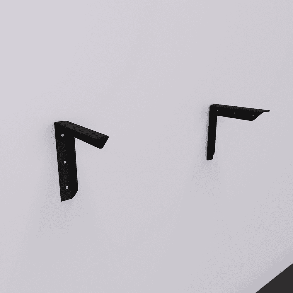 18" x 18" Versa Hidden Counter Support Bracket, Black Finish Alt 1 - Image