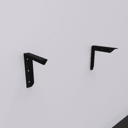 18" x 18" Versa Hidden Counter Support Bracket, Black Finish Alt 1 - Image