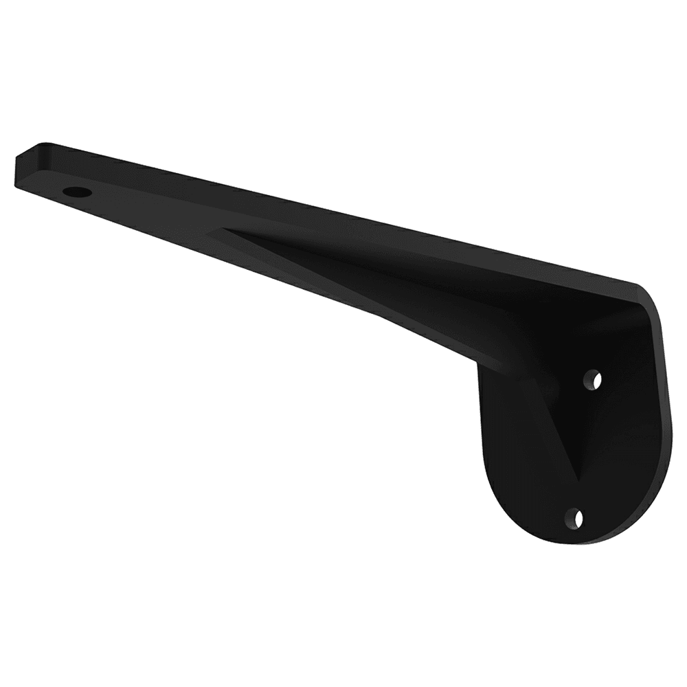8" x 3" Radial Wall Shelf Bracket, Black Finish Main - Image