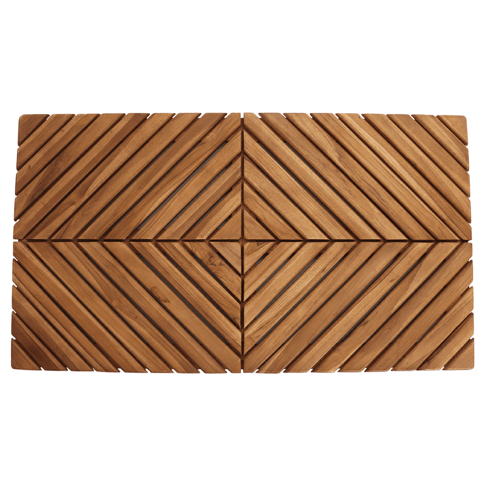 35-1/2" Radial Teak Bath Mat Main - Image