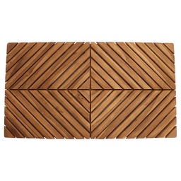 35-1/2" Radial Teak Bath Mat Main - Image
