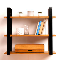 32" Shelf Insert, Teak Finish Alt 1 - Image
