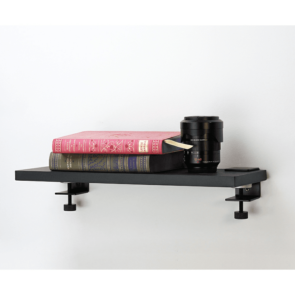 18" Floating Shelf Clamp System, Matte Luxe Noir Black Alt 1 - Image