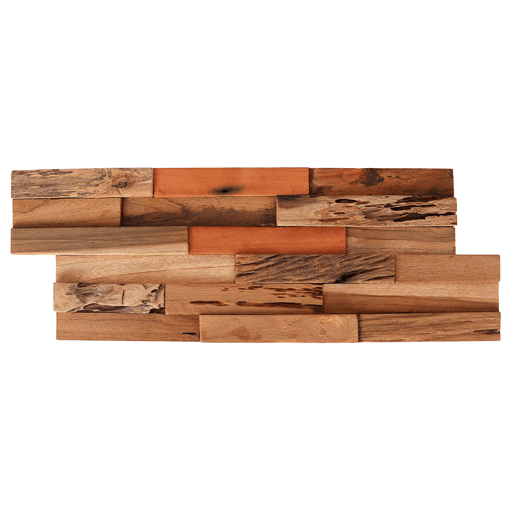 Relic 3D Teak Wood Wall Panel, 3/4" Thick 7" x 21-1/4" (48/Pack) Main - Image