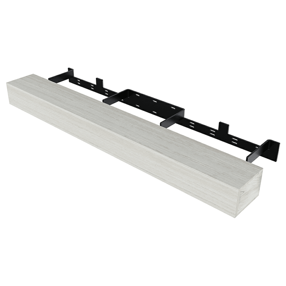 6" x 60" Floating Fireplace Mantel Kit, Victorian Gray Finish Alt 1 - Image
