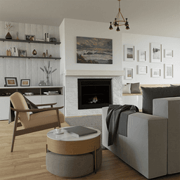 6" x 60" Floating Fireplace Mantel Kit, Victorian Gray Finish Alt 2 - Image