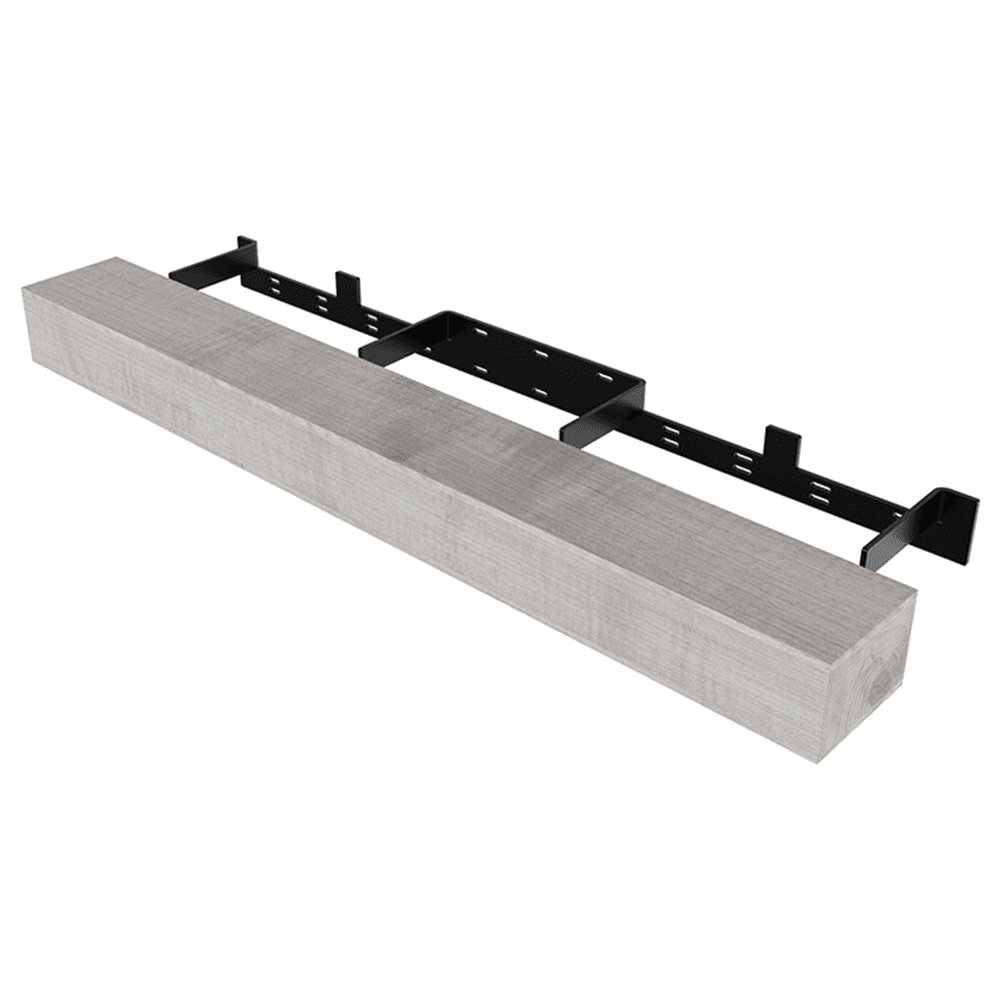 6" x 60" Floating Fireplace Mantel Kit, Victorian Gray Finish Main - Image