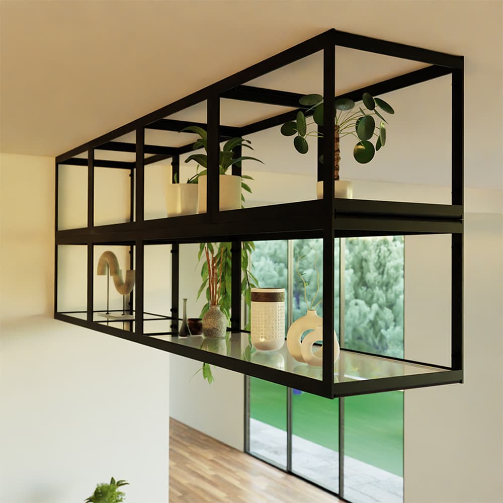 12" x 17" Model B Steel Cube Cabinet, Black Finish Alt 2 - Image