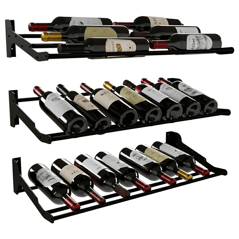 13-1/2" x 27-1/4" Wine Display Shelf Rack, Black Finish Alt 1 - Image