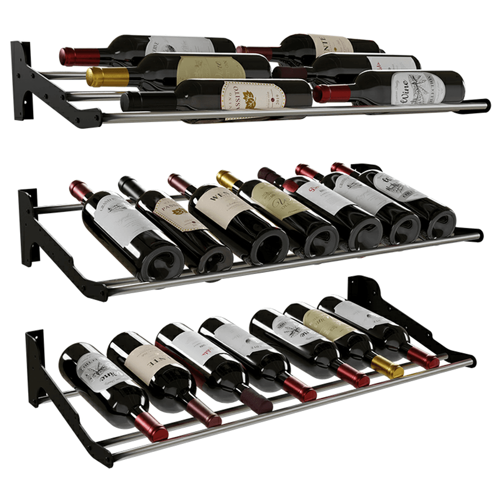 27-1/4" Wine Display Shelf Rack, Silver Alt 1 - Image
