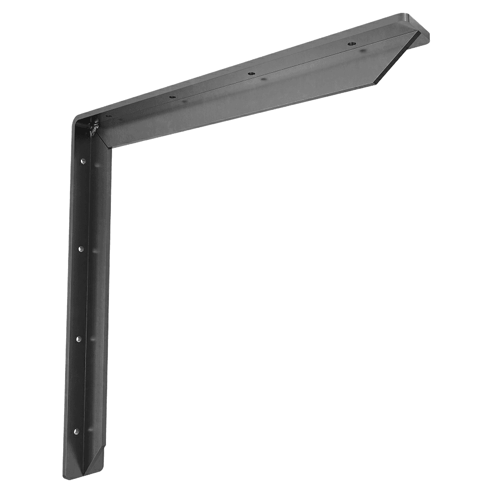 2" x 16" Bench Support Bracket, Black Finish Alt 1 - Image