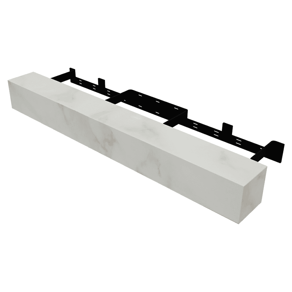 6" x 60" Floating Mantel Kit, Black Marbled Finish Alt 1 - Image