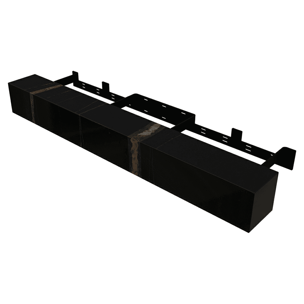 6" x 60" Floating Mantel Kit, Black Marbled Finish Main - Image