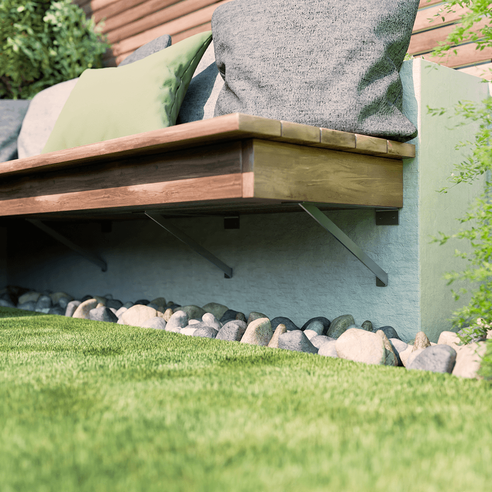 3" x 16" Archer Bench Support Bracket, Stainless Finish Alt 1 - Image