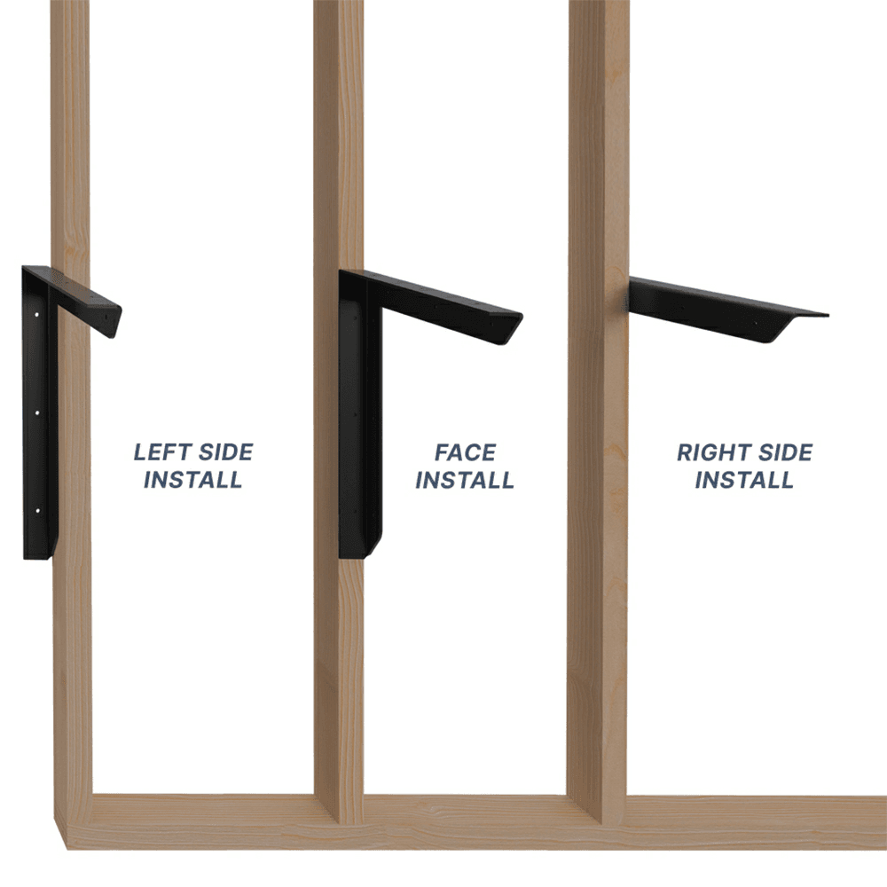 10" Versa Hidden Support Bracket, Black Alt 1 - Image