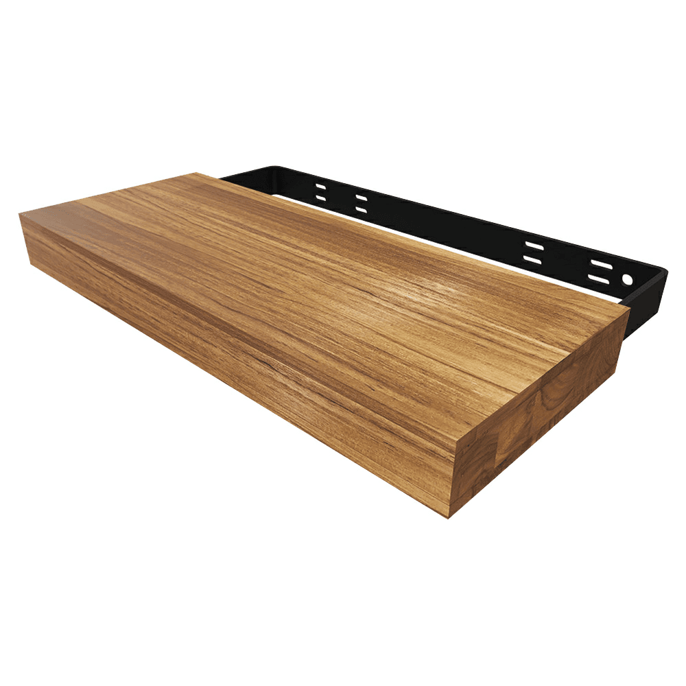 10" x 36" Floating Shelf, Teak Finish Main - Image