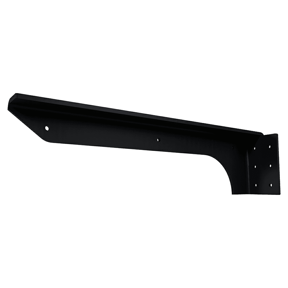 19" x 3" Double Metal Stud Front Left Hand Flange Bracket, Black Finish Main - Image