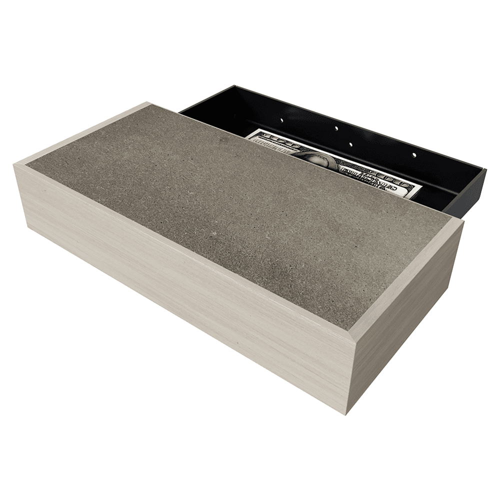 13-3/4" x 7-1/4" x 2-1/2" Concealed Storage Floating Shelf Kit, Paint Grade Alt 2 - Image