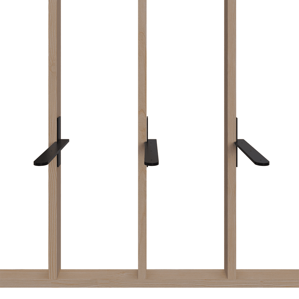 2-1/2" x 15" Capitol Stud Mounted Floating Shelf/Countertop Bracket, Flat Black Alt 3 - Image