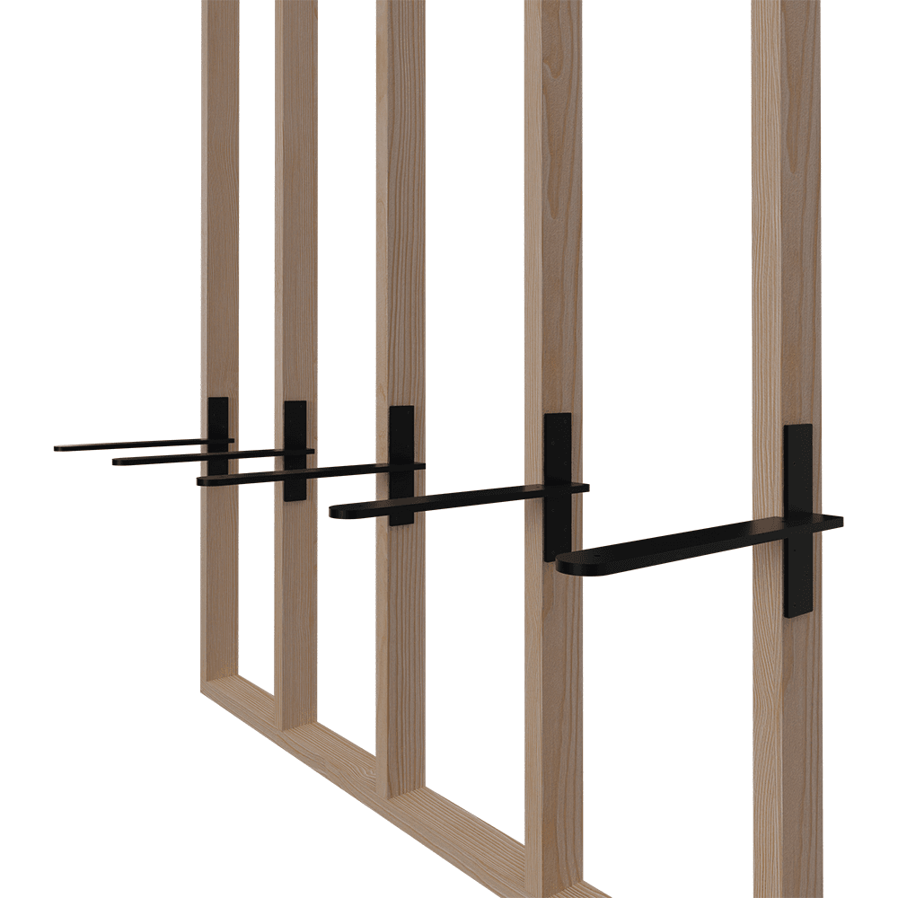 2-1/2" x 15" Capitol Stud Mounted Floating Shelf/Countertop Bracket, Flat Black Alt 4 - Image