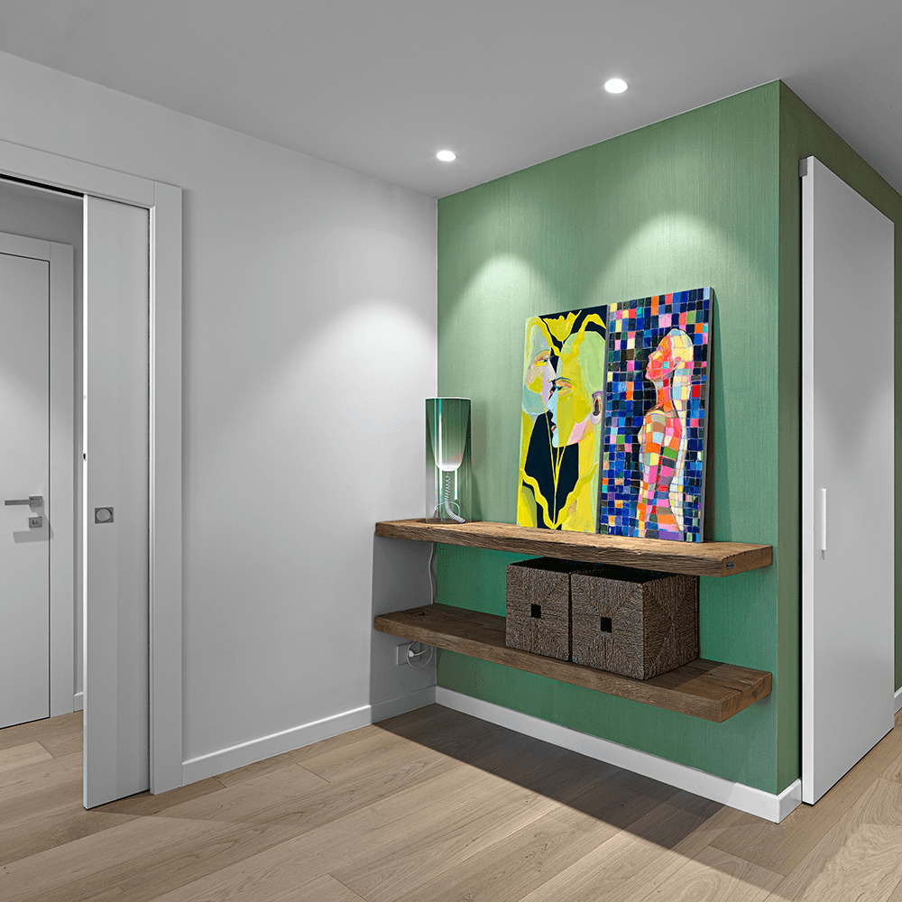 8" x 2" Continental Stud Mount Floating Shelf Bracket, Black Finish Alt 2 - Image