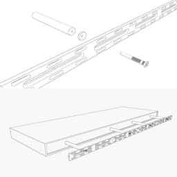 United Modular Floating Shelf Hardware 6" x 34" Drawing 2
