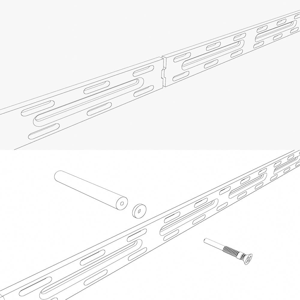 United Modular Floating Shelf Hardware 10" x 78" Drawing 1