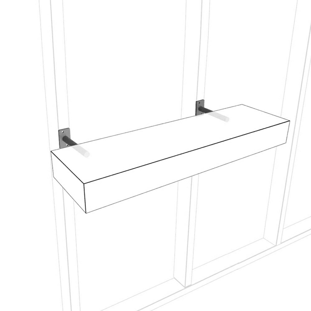 1-1/2" x 6" Floating Mantel Support Rod, Steel Finish Alt 2 - Image