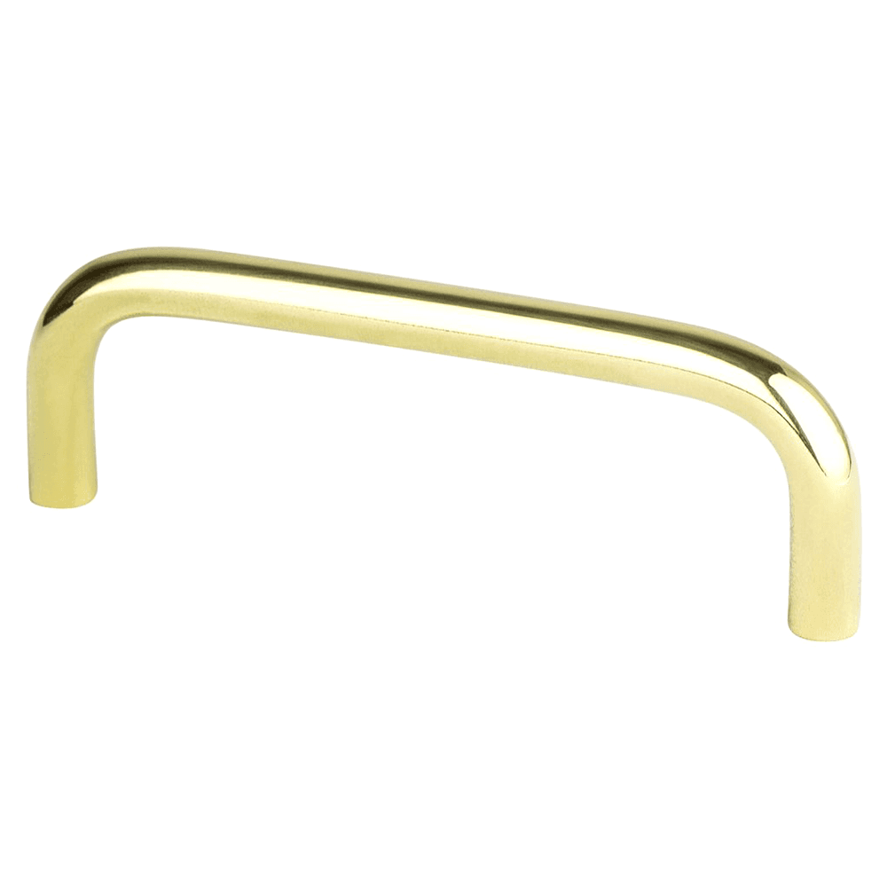 Berenson Hardware 3-1/2" Zurich Wire Pull in Polished Brass - Close-up View