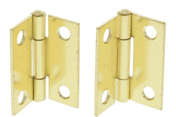 Light-Duty 1-1/2" Narrow Butt Hinge, 0.8", 1/2", Brass-Plated - Main Image