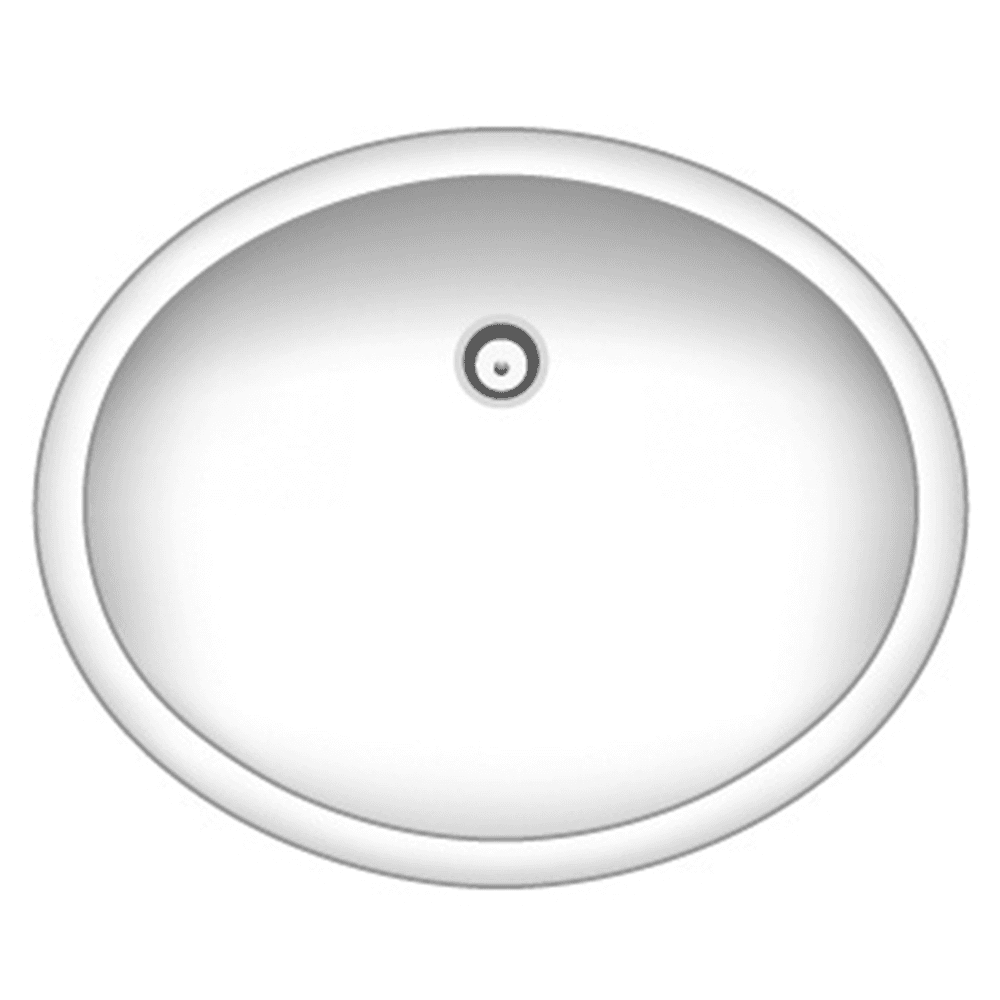 Formica Acrylic Undermount Single Bowl Vanity Sink in Frost - Top View