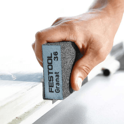 36 Grit 4-Sided Granat Sanding Sponge, 3-55/64" x 2-23/32" x 1-1/32 - Alt Image 1