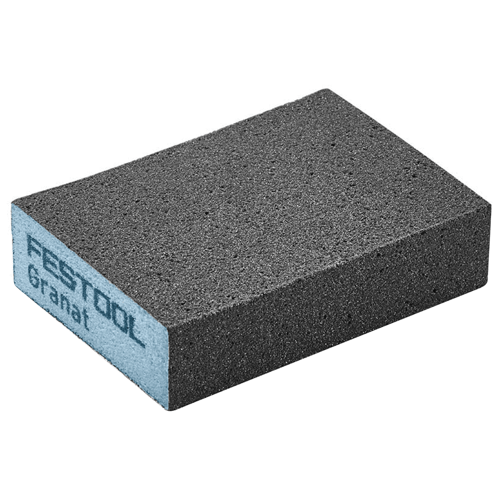800 Grit 4-Sided Granat Sanding Sponge, 3-55/64" x 2-23/32" x 1-1/32 - Main Image