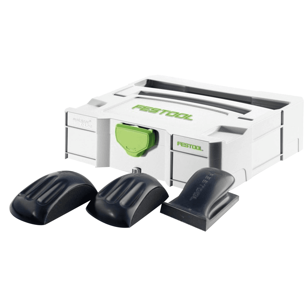 Festool Hand Sanding Block Set with Round and Rectangular Blocks and Systainer Mini T-Loc